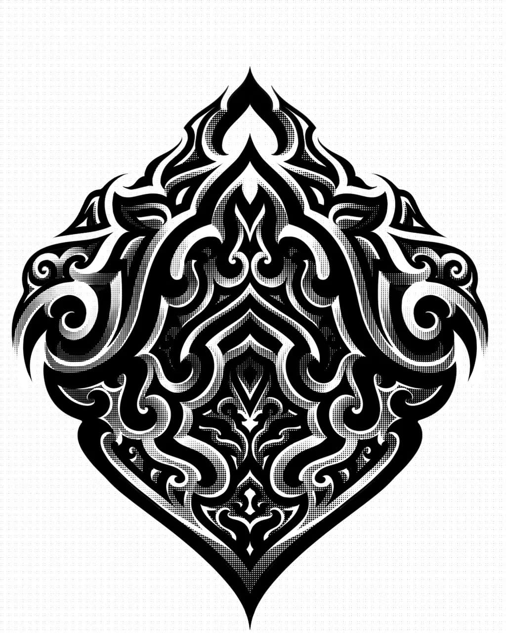 Intricate Black Elegance: A Dance of Abstract Patterns