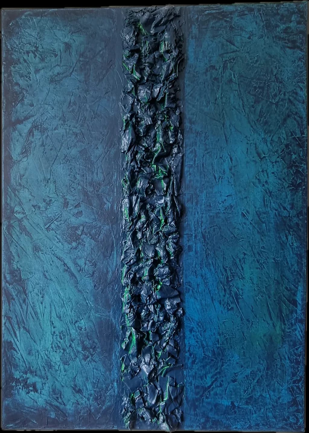 Whispers of the Deep: An Abstract Exploration of Textured Blues