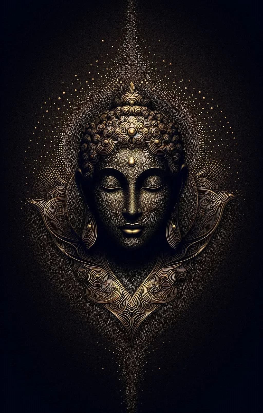 Serenity in Gold: A Meditative Buddha Portrait