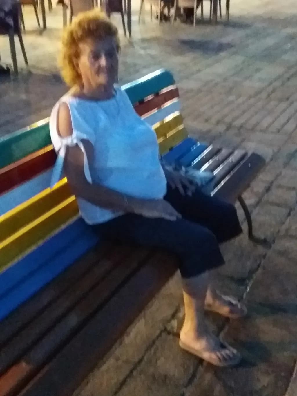 Colorful Moments: A Serene Evening on the Bench