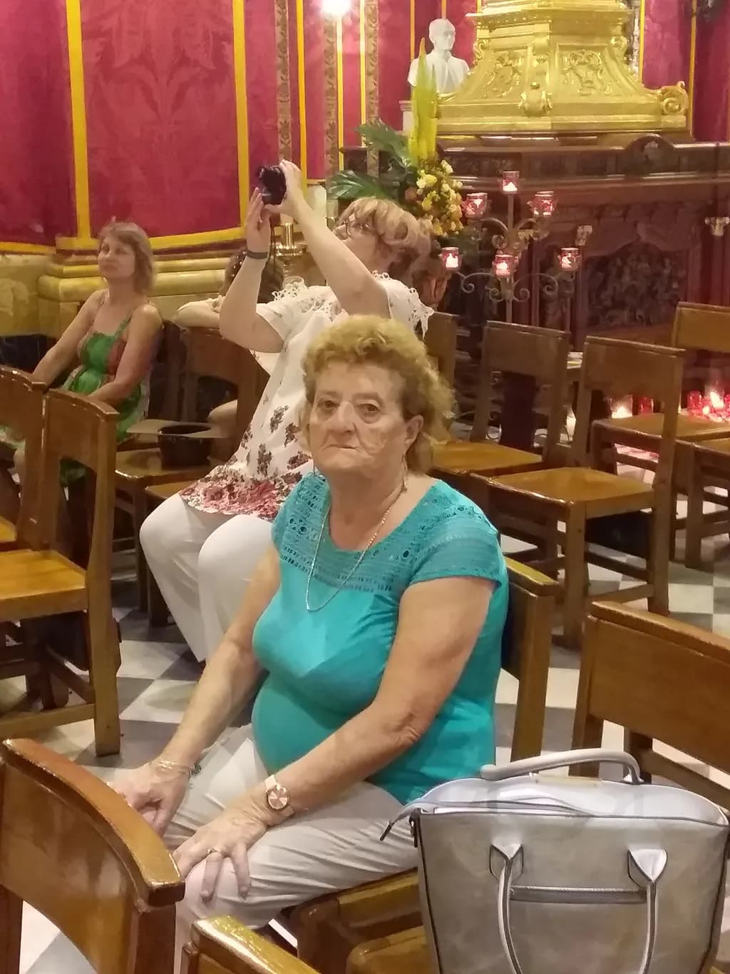 Quiet Moments in Reflection: A Serene Gathering in a Sacred Space