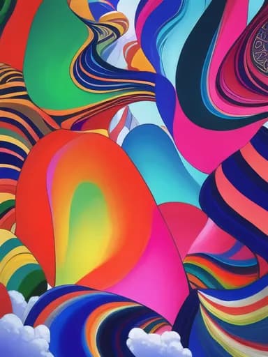 Vibrant Whirlwind: A Dance of Colorful Swirls in Abstract Harmony