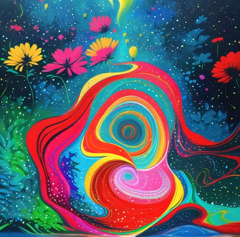 Vibrant Whirlwind: A Cosmic Dance of Color and Nature