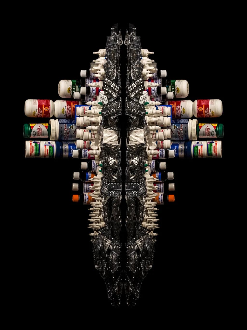 Symphony of Bottles: An Abstract Dance of Color and Form