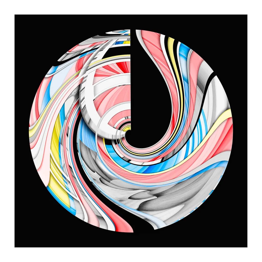 Whirlwind of Colors: A Dynamic Abstract Journey Through Form and Flow