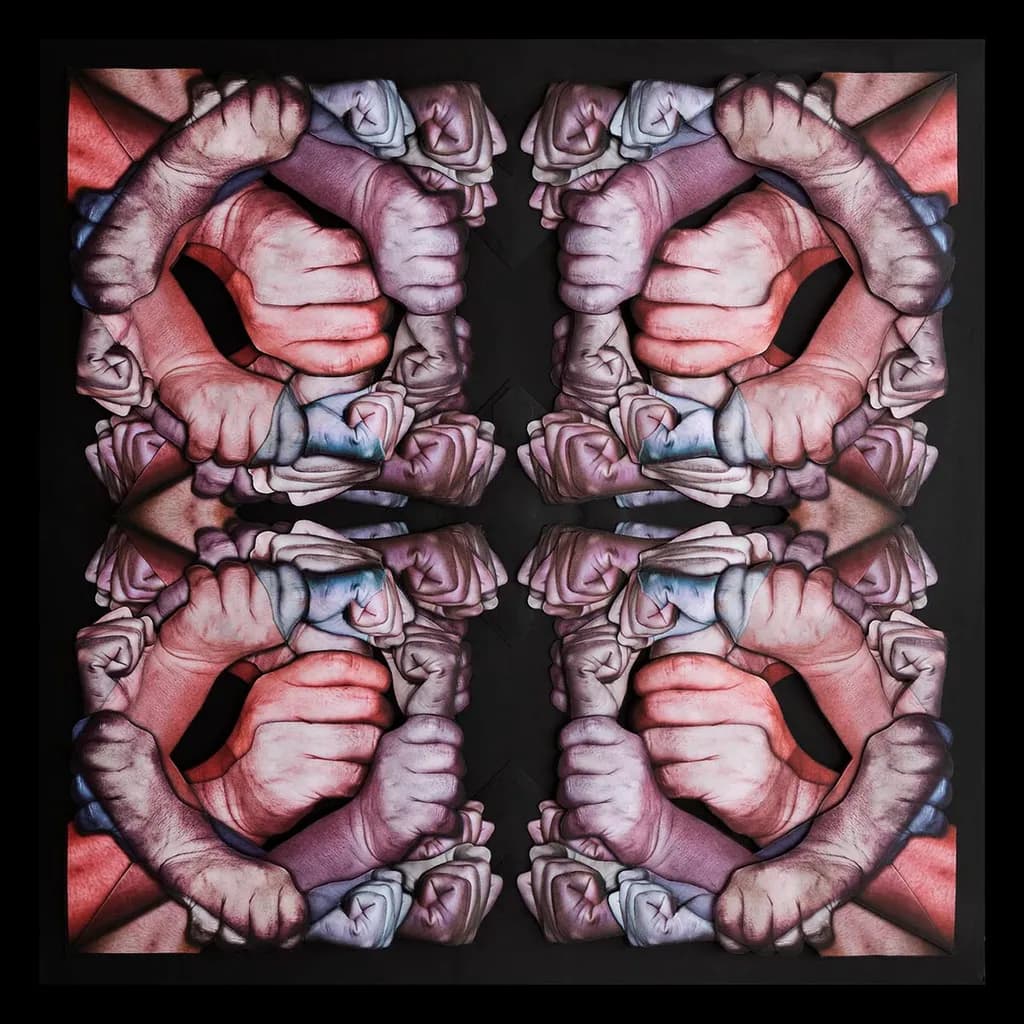 Interwoven Expressions: A Dance of Color and Texture in Abstract Hands