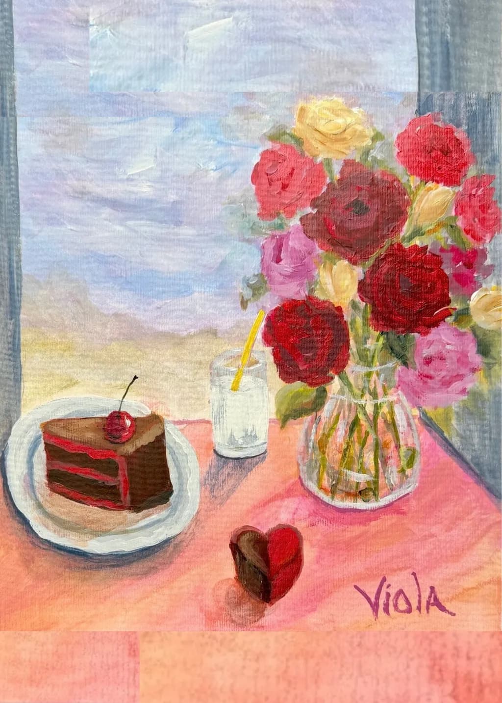 Cake and Flowers Arrangement