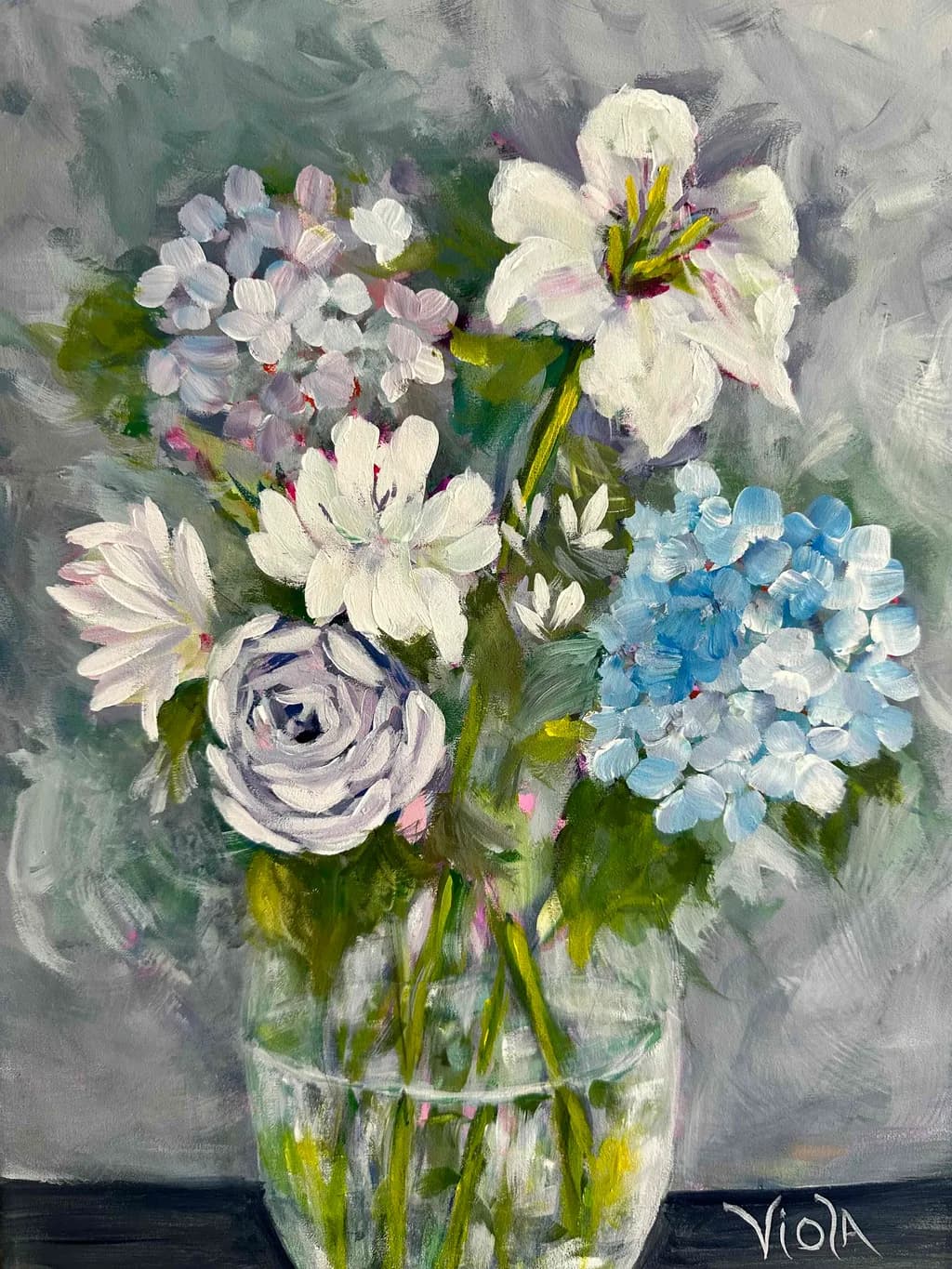Florals in Glass Vase