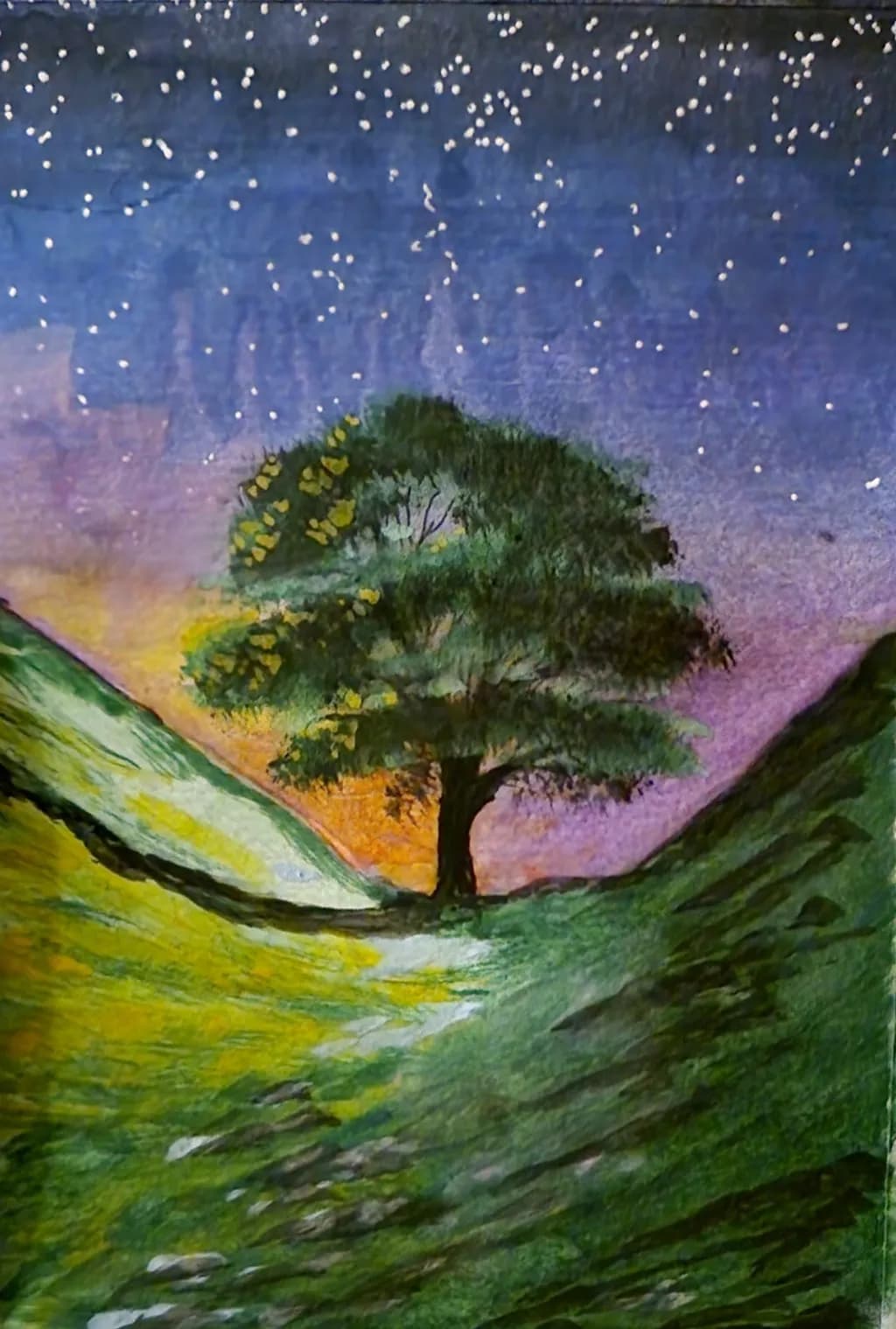 Starry Tree Silhouette