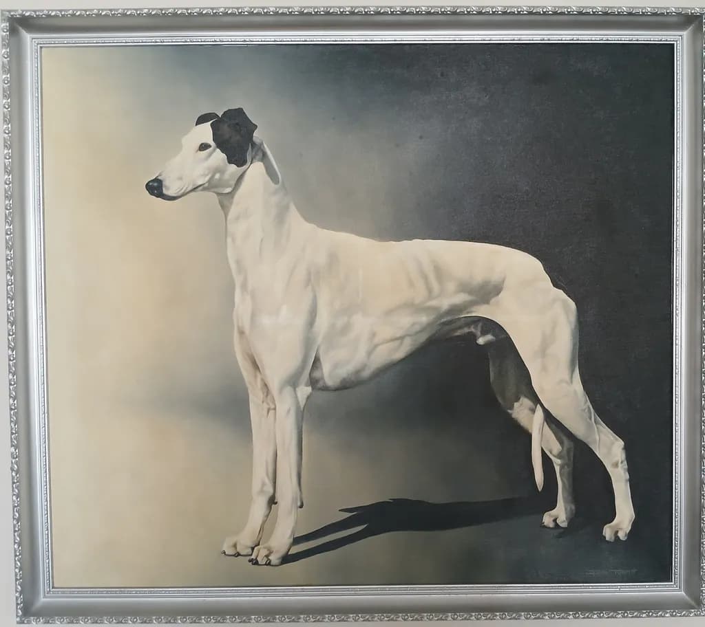 Elegant Whispers: The Graceful Stance of a Greyhound in Soft Hues
