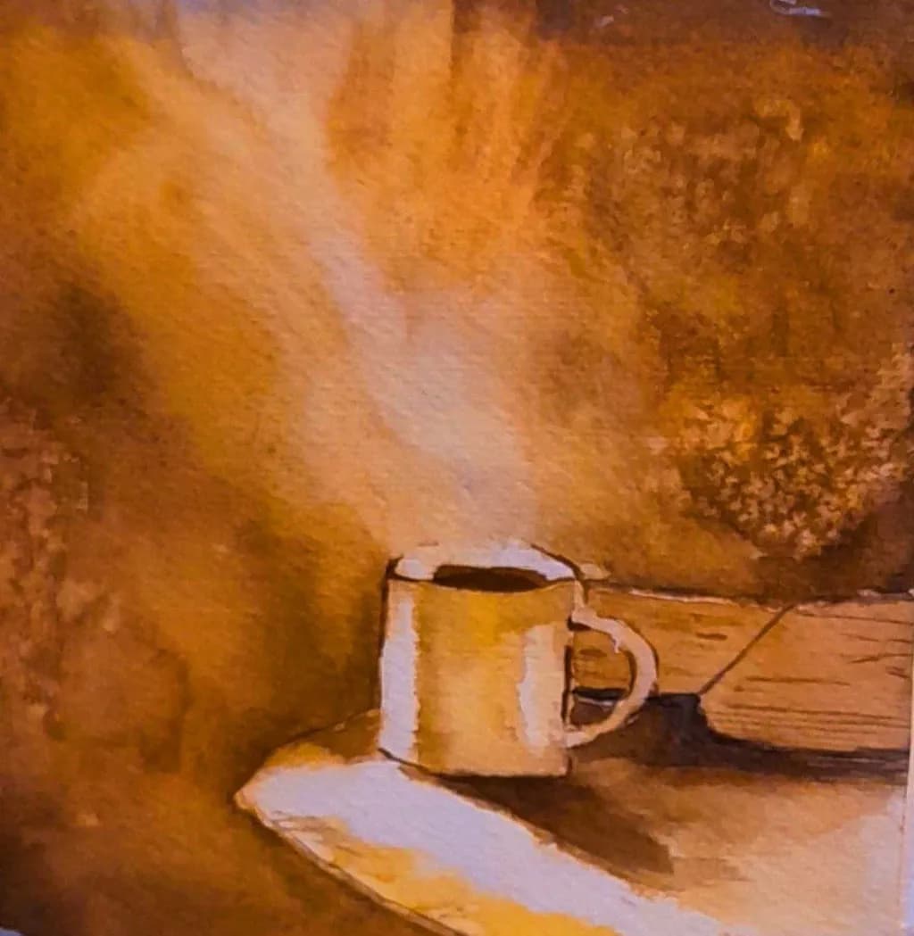 Warm Embrace: A Serene Moment with Coffee and Light