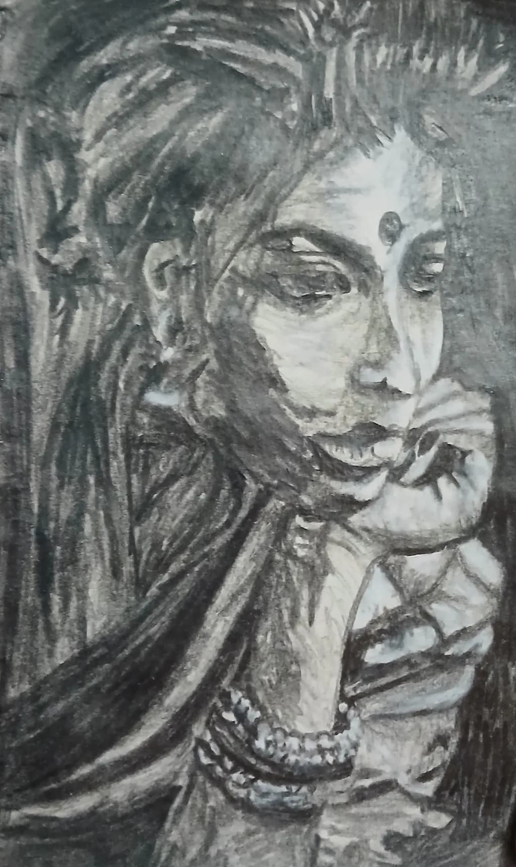 Whispers of Serenity: A Contemplative Portrait in Monochrome Elegance