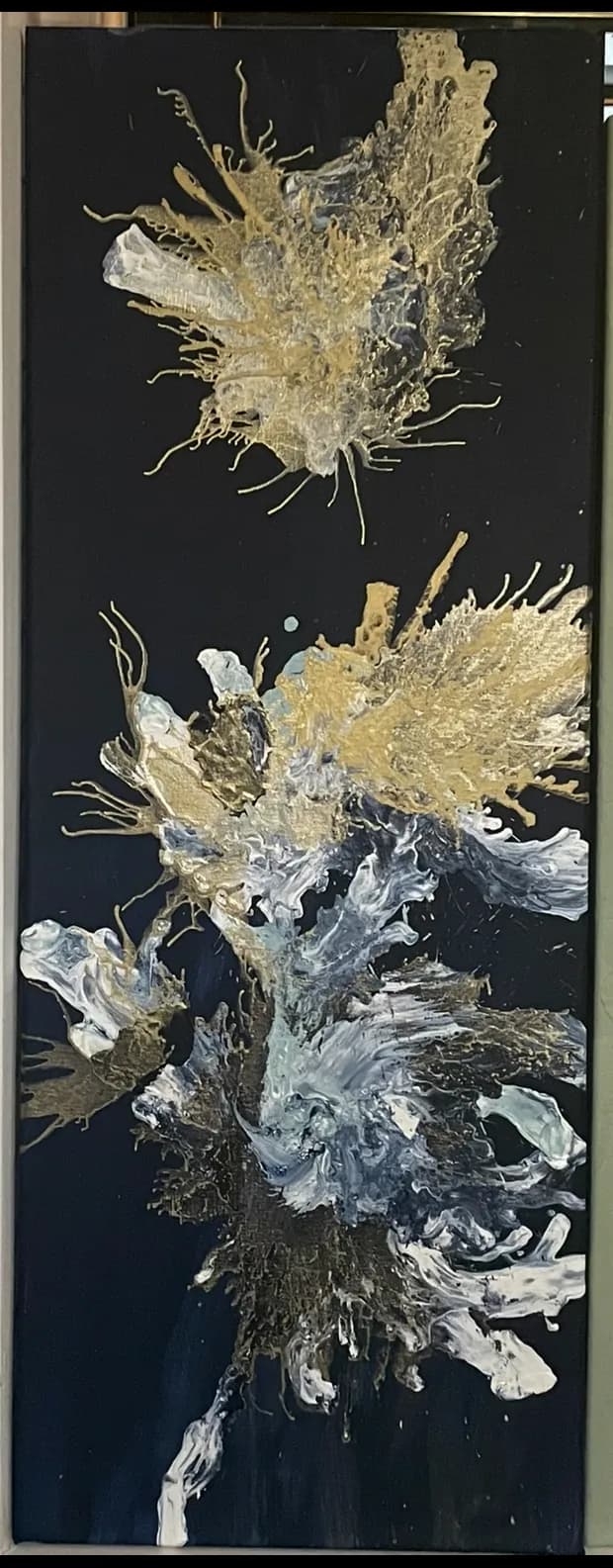 Celestial Whispers: A Dance of Gold and Silver on Midnight Canvas