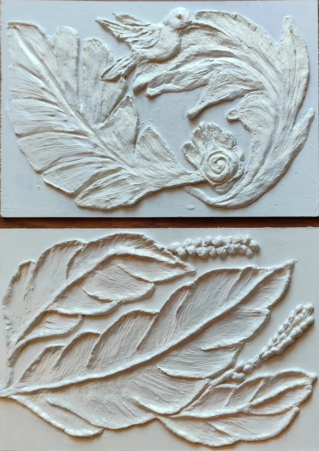 Whispers of Nature: A Textured Journey Through Leaves and Birds
