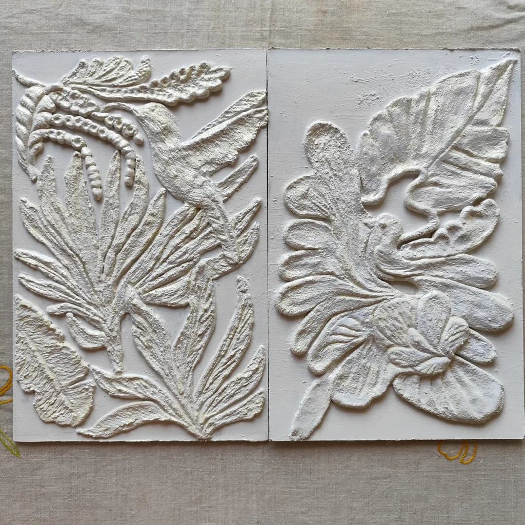 Whispers of Nature: Textured Relief Art Featuring Flora and Fauna