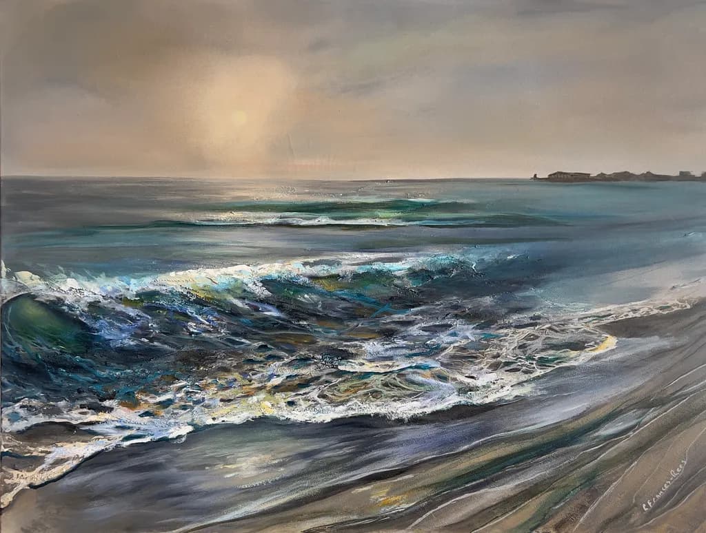 Ocean Waves at Sunset