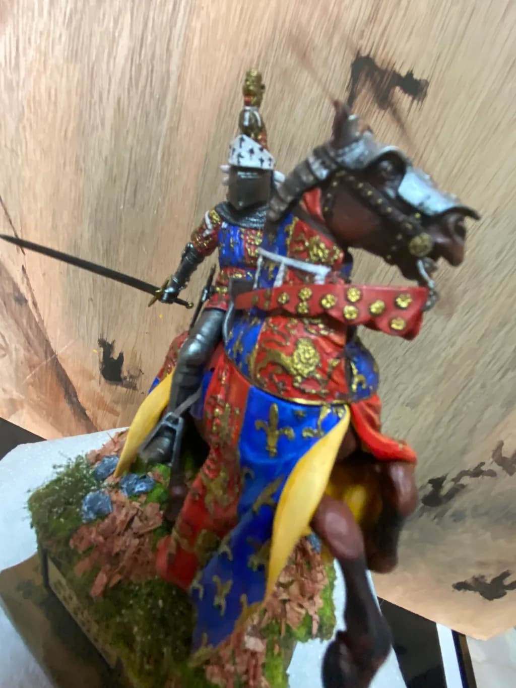 Majestic Knight on Steed: A Colorful Tribute to Chivalry and Valor