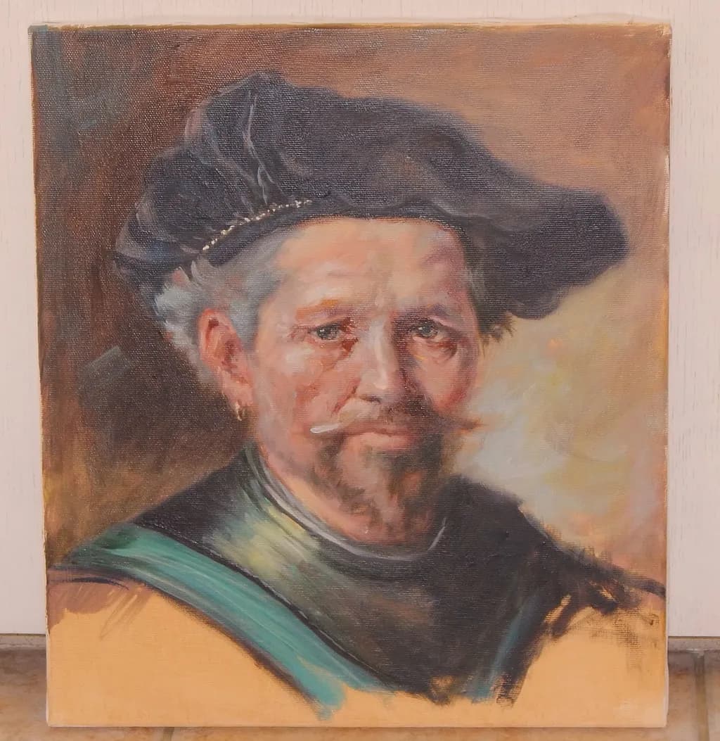 Timeless Expression: A Realistic Portrait in Oil of a Distinguished Gentleman