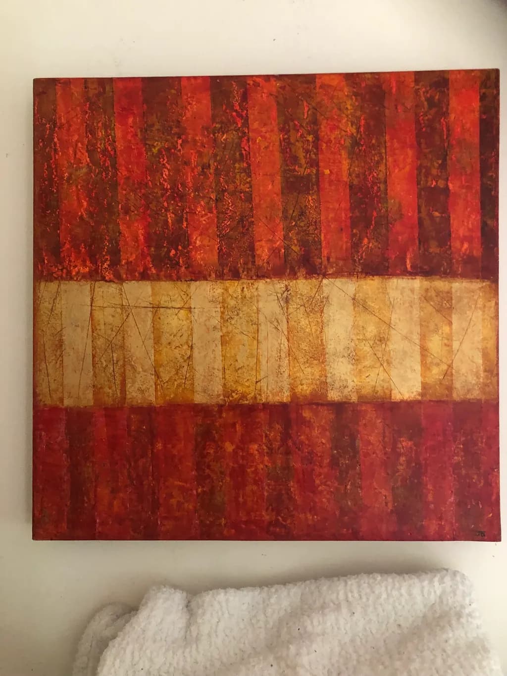 Crimson Harmony: A Dance of Warm Tones and Textures in Abstract Art