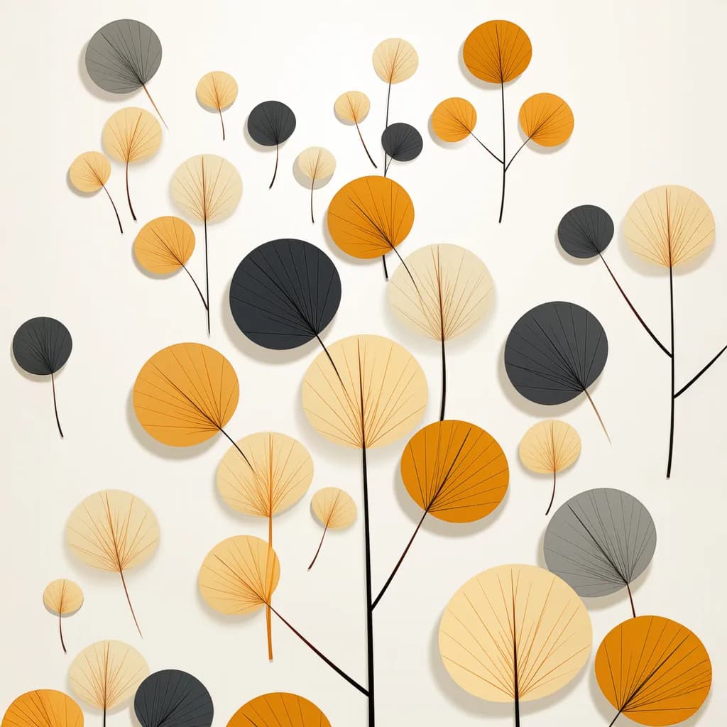 Whispers of Autumn: A Modern Abstract Nature Design in Warm Tones