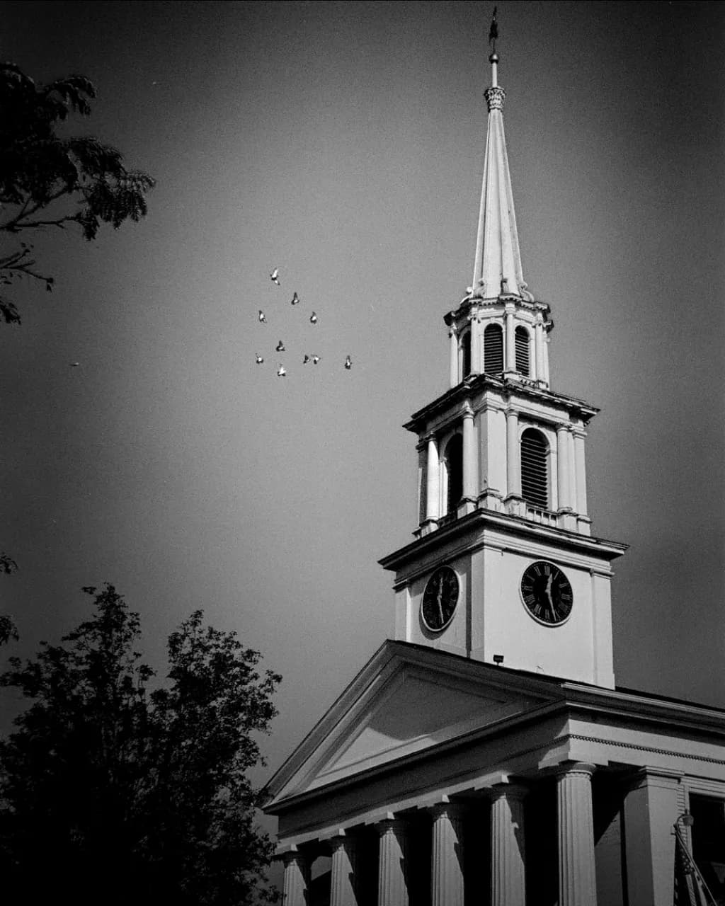 Ethereal Spire: A Serene Moment in Monochrome Architecture