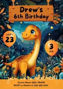 Dinosaur Adventure: Drew's 6th Birthday Celebration in a Magical Jungle
