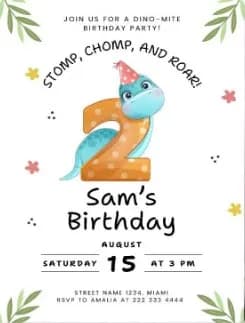 Dino-Mite Birthday Bash: Celebrate Sam's 2nd with Fun and Adventure!