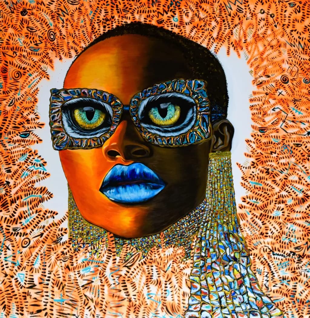 Vibrant Elegance: A Bold Portrait of Identity and Style