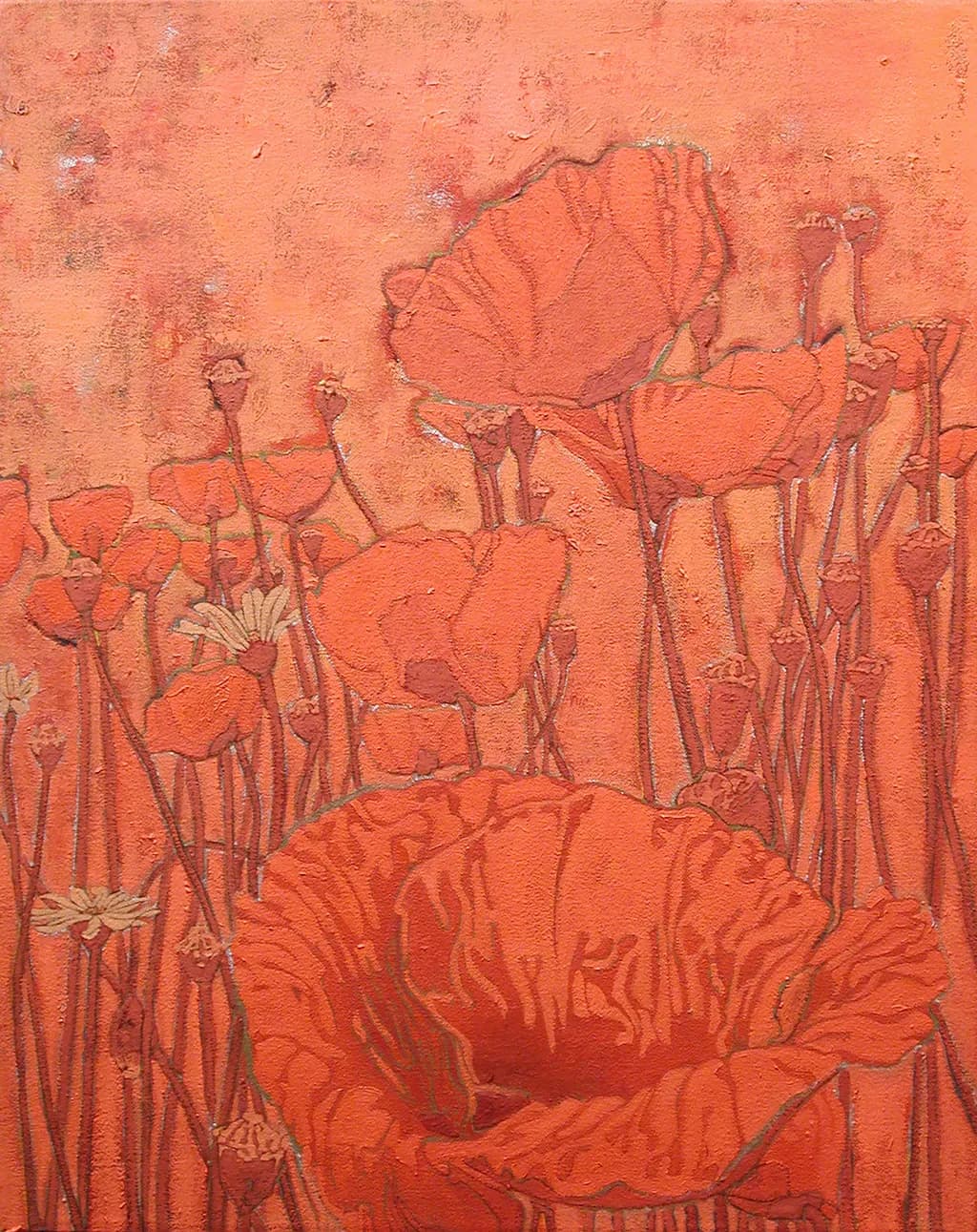 Vibrant Orange Blossoms: A Textured Floral Journey Through Nature's Palette