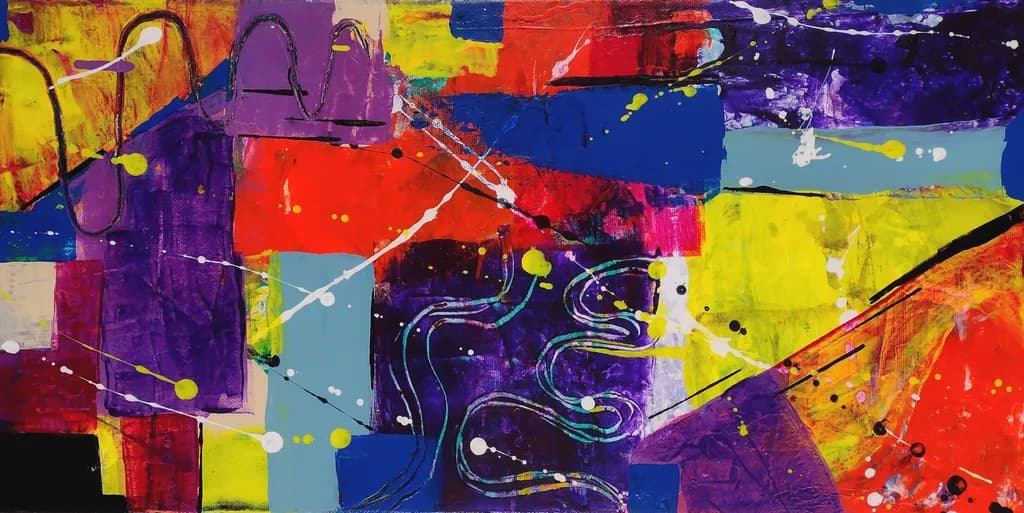 Vibrant Geometric Symphony: An Expressive Journey Through Color and Form