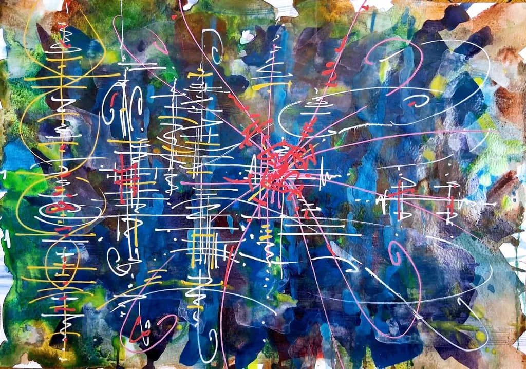 Vibrant Chaos: A Symphony of Color and Line in Abstract Expressionism
