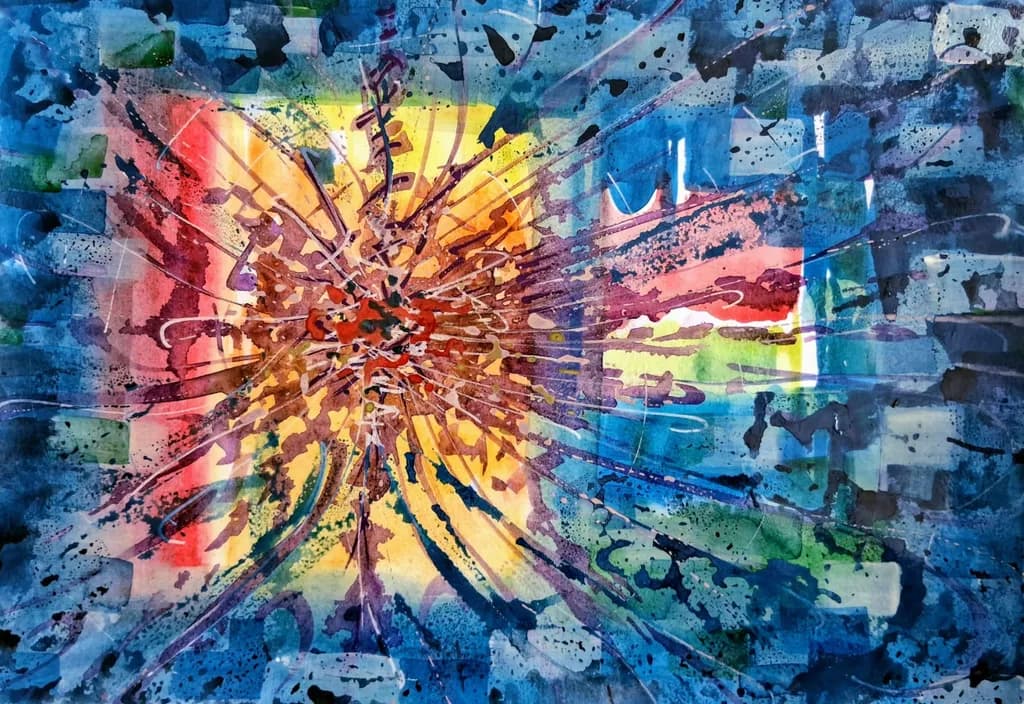 Vibrant Explosion: A Fluid Dance of Color and Light