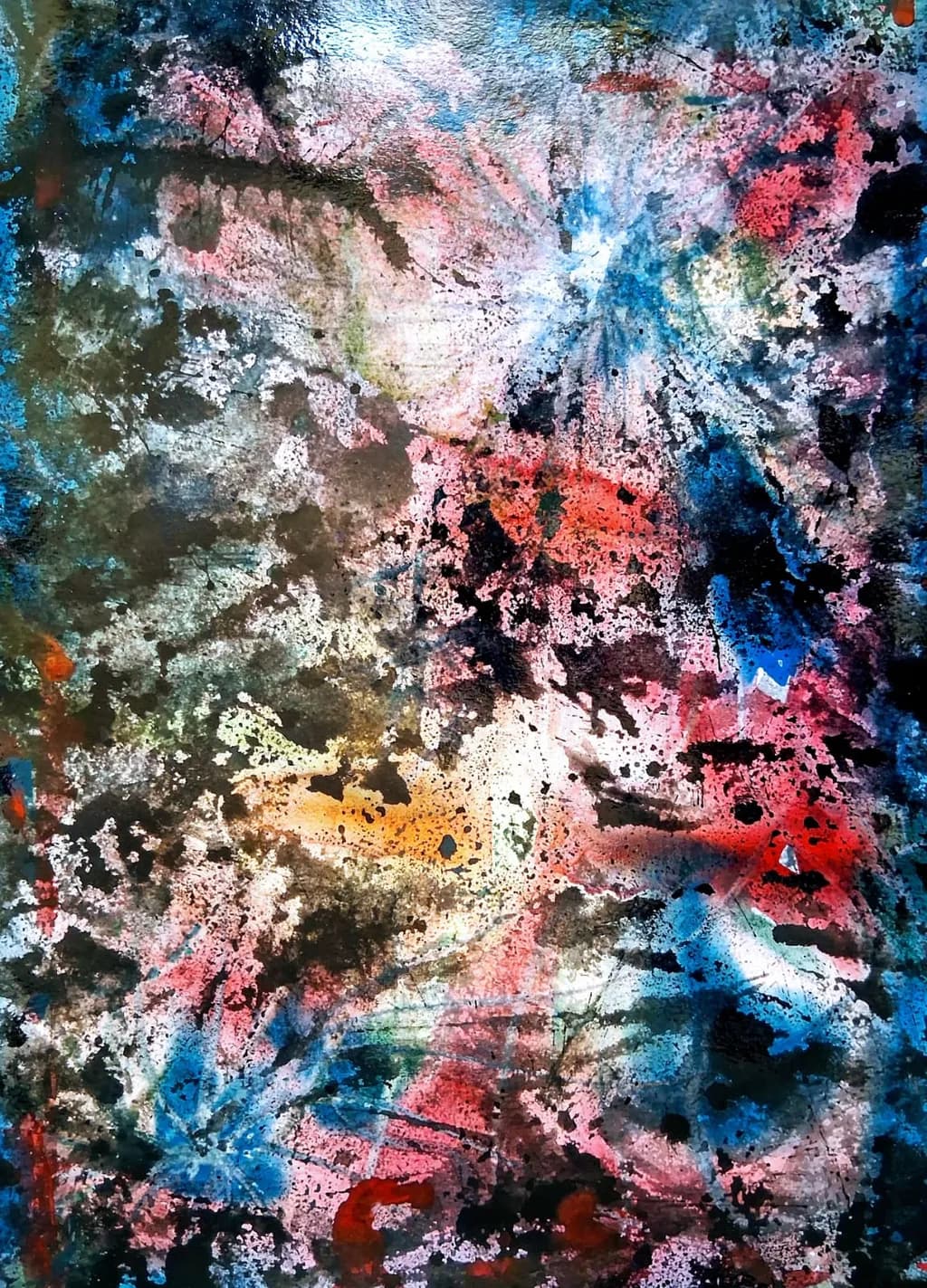 Vibrant Chaos: An Abstract Journey Through Color and Texture