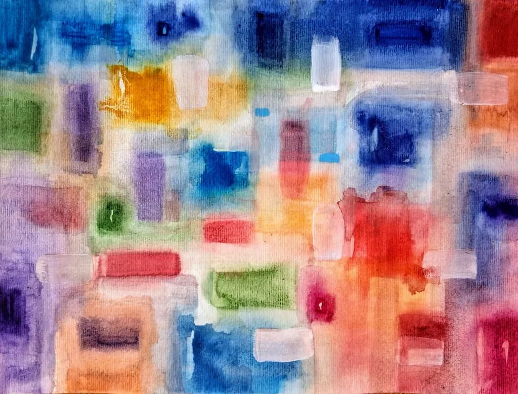 Vibrant Watercolor Symphony: An Abstract Journey Through Color and Texture