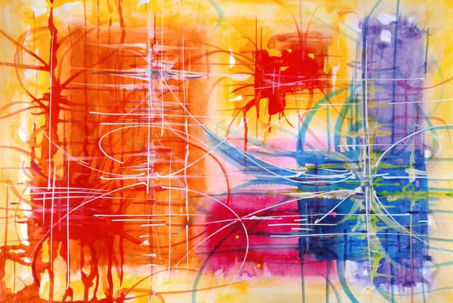 Vibrant Interplay: A Dance of Color and Line in Abstract Expressionism