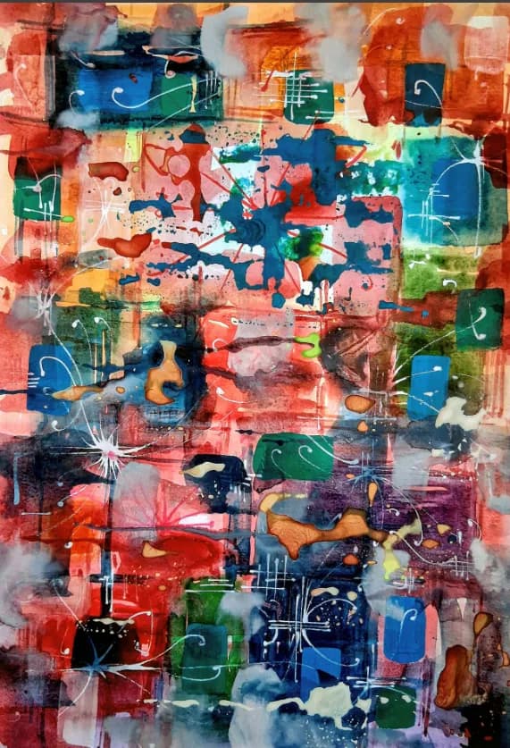 Vibrant Harmony: A Colorful Dance of Abstract Expressionism