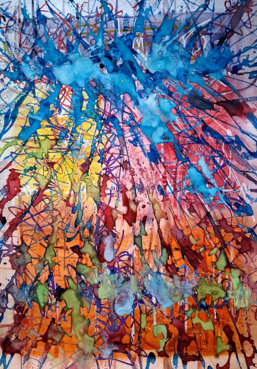 Vibrant Energy: An Abstract Expression of Colorful Fluidity