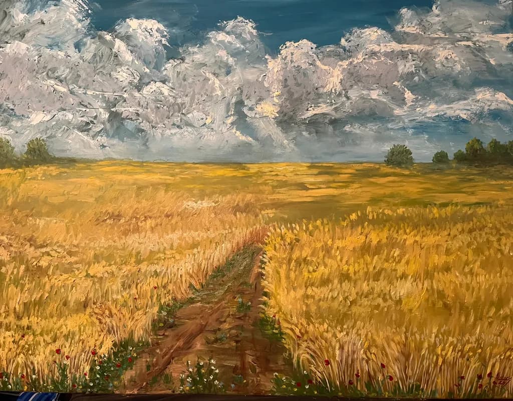 Golden Fields Under a Whispering Sky: A Journey Through Nature's Palette
