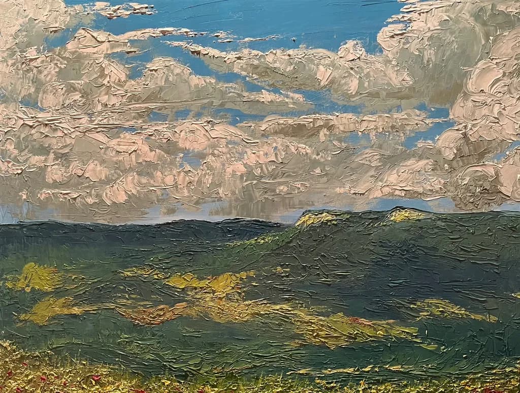 Whispers of the Horizon: A Textured Landscape of Sky and Earth