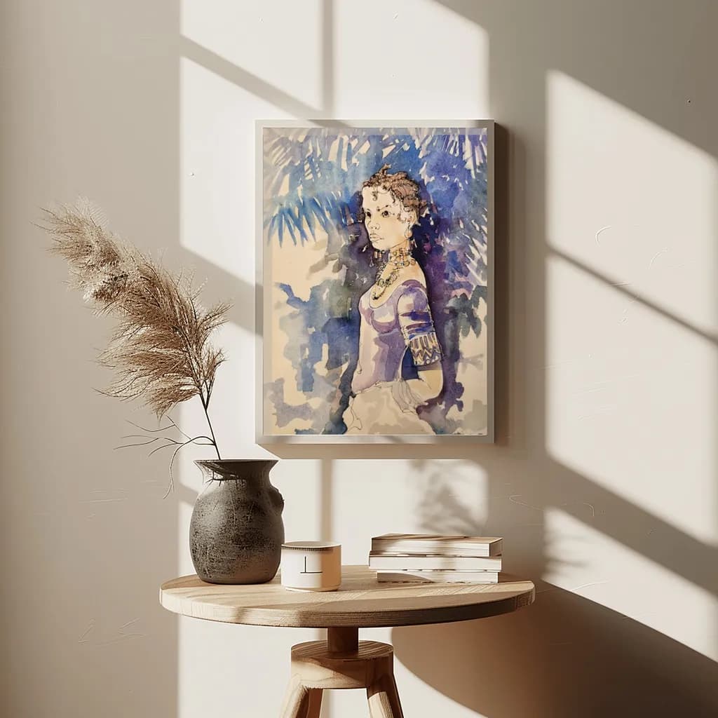 Whispers of Elegance: A Watercolor Portrait of Grace and Beauty