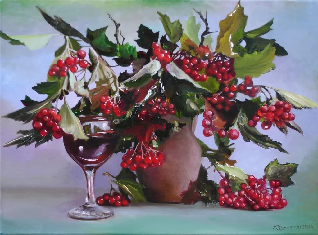 Vibrant Harmony: A Still Life of Berries and Glass