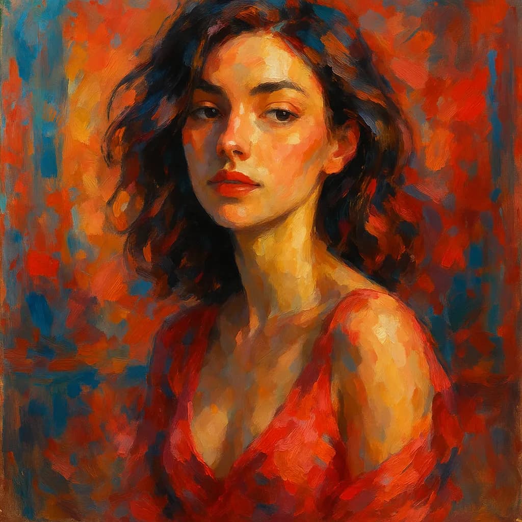 Radiant Embrace: A Vivid Portrait of Inner Strength and Beauty