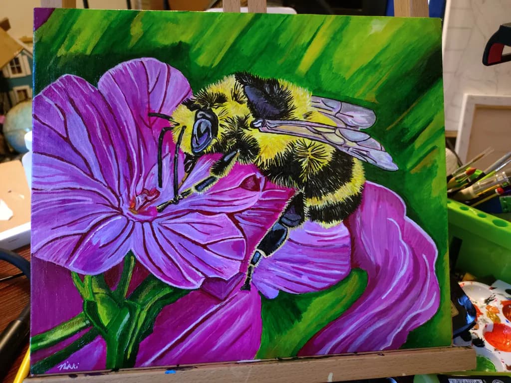 Whispers of Nature: A Vibrant Dance Between Bee and Blossom