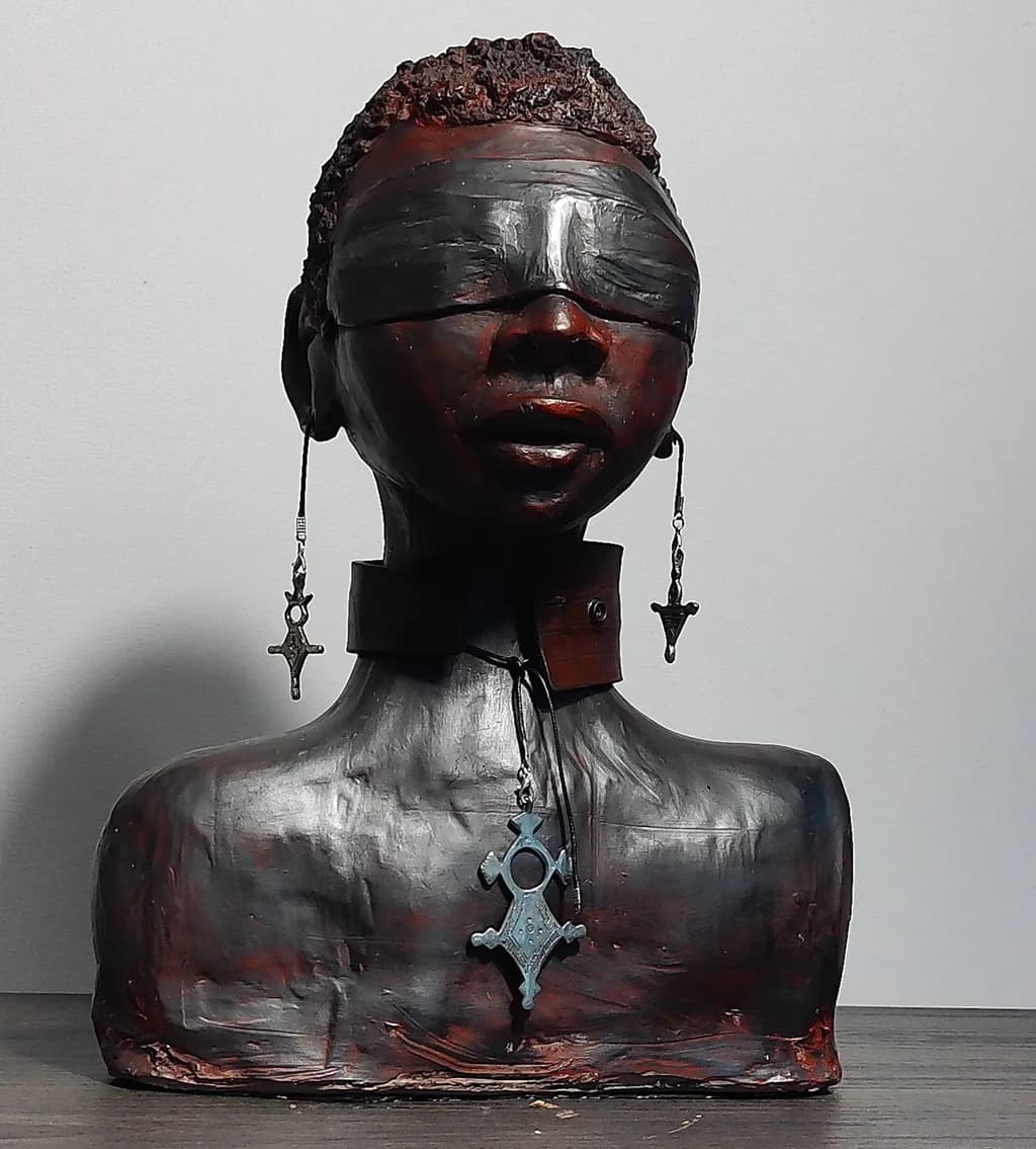 Silent Strength: A Blindfolded Tribute to Resilience and Identity