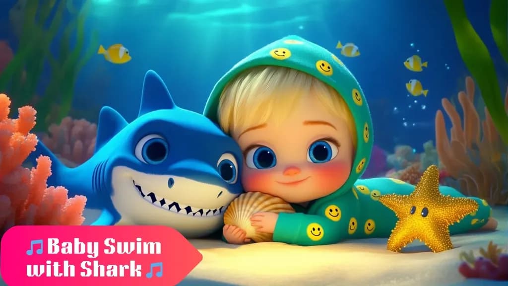 Underwater Adventures: A Playful Baby and Shark Friendship