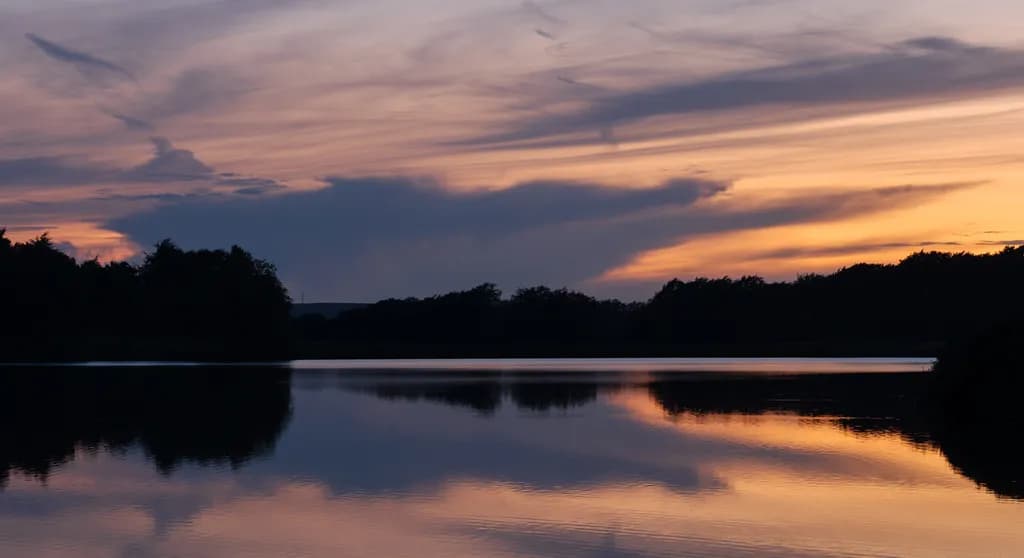 Lake at Dusk Reflection