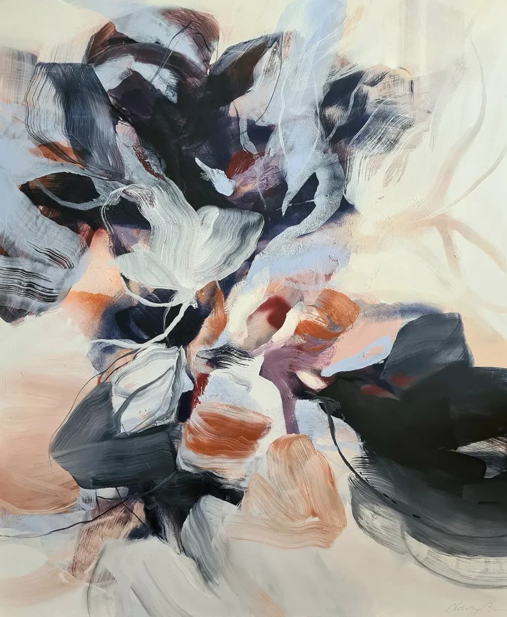 Whispers of Color: An Abstract Dance of Light and Shadow in Fluid Brushstrokes