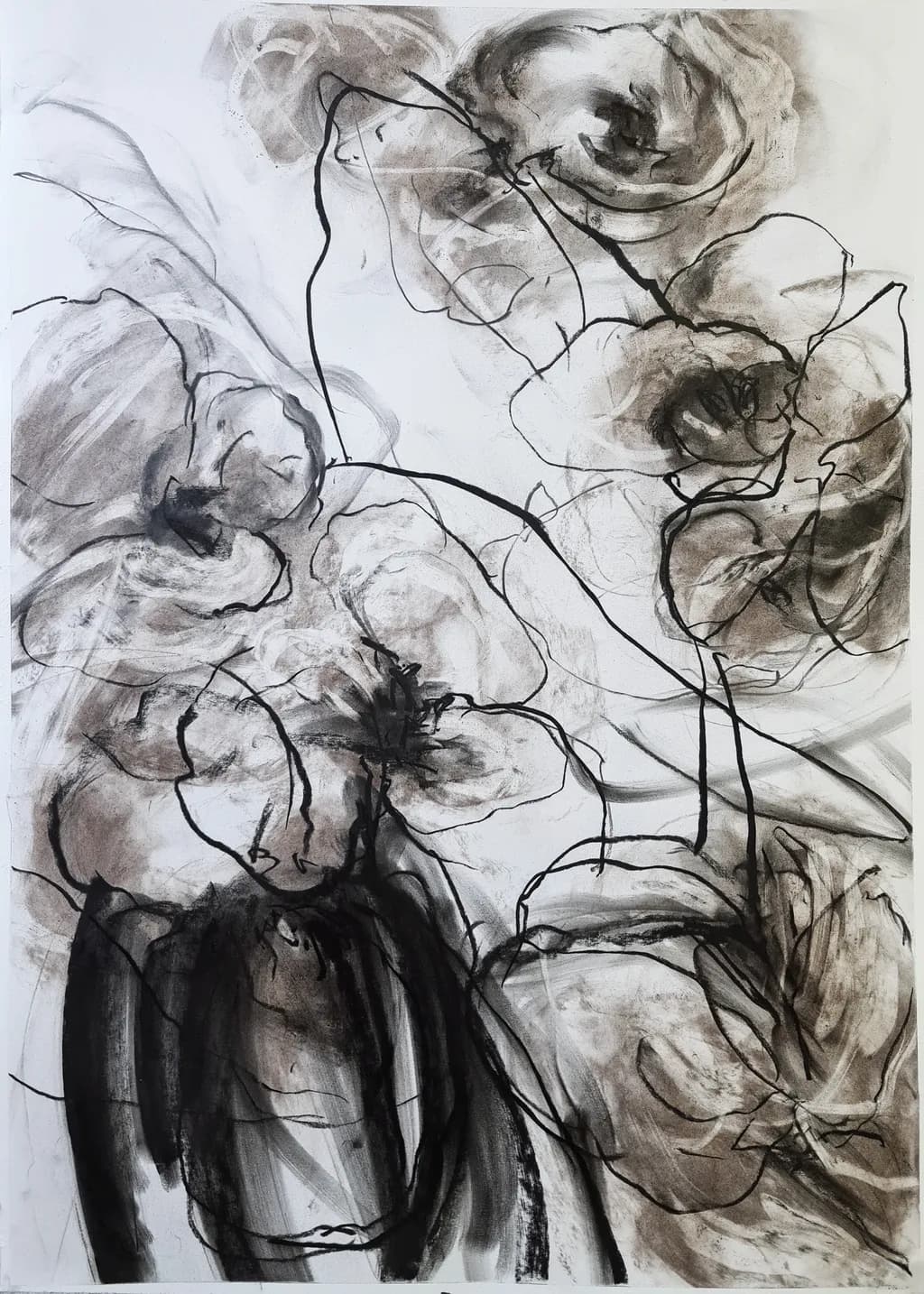 Whispers of Nature: Abstract Floral Elegance in Monochrome