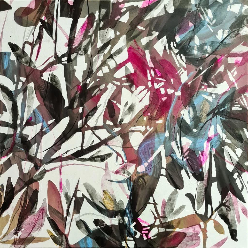 Vibrant Chaos: An Abstract Exploration of Organic Layers and Colorful Expression