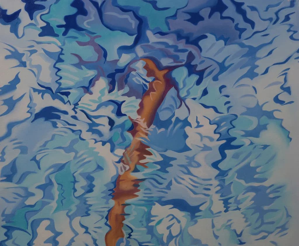Whispers of Water: A Dance of Blue and Reflection